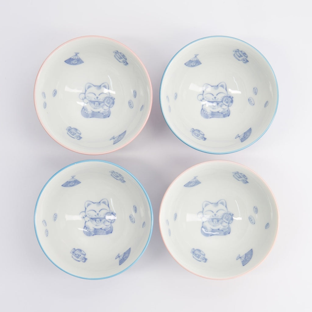 Set of two maneki neko bowls