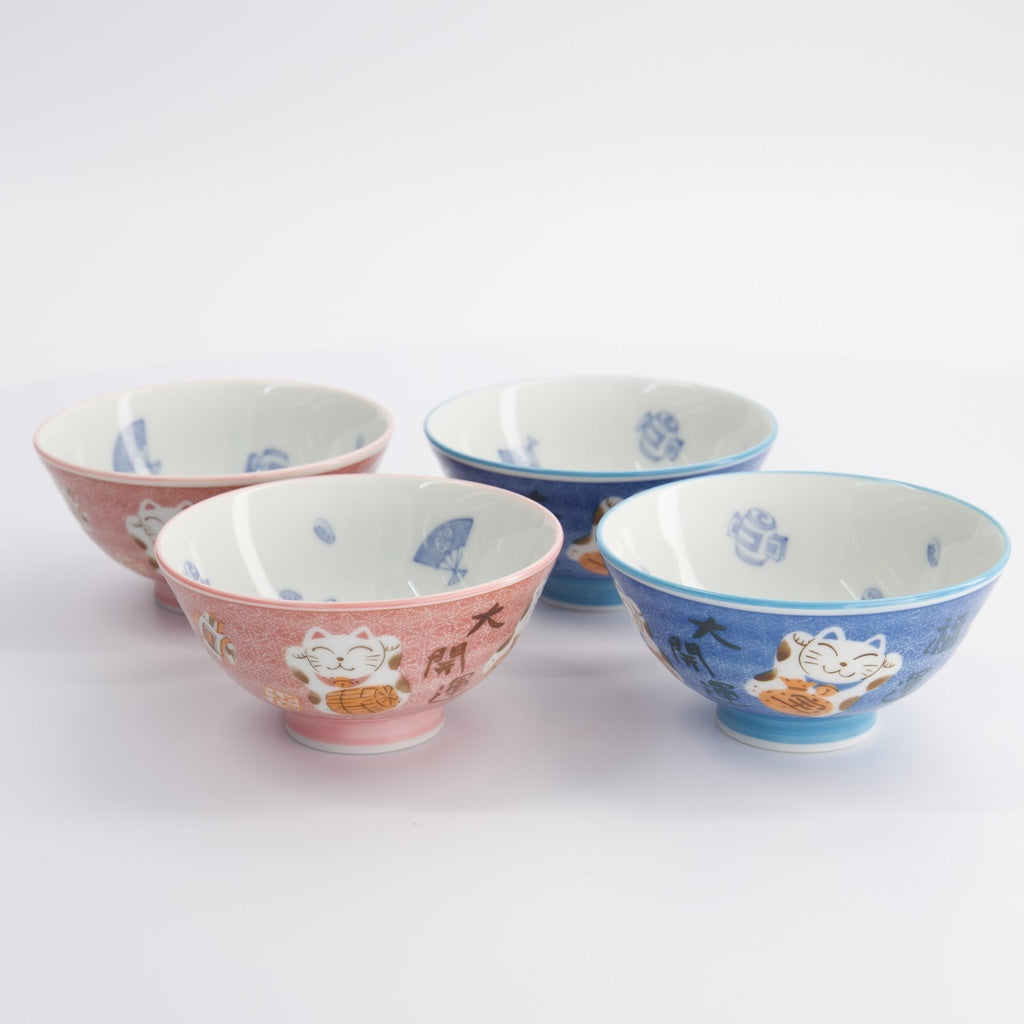 Set of two maneki neko bowls