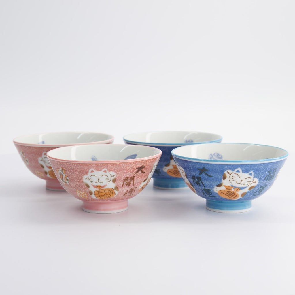 Set of two maneki neko bowls
