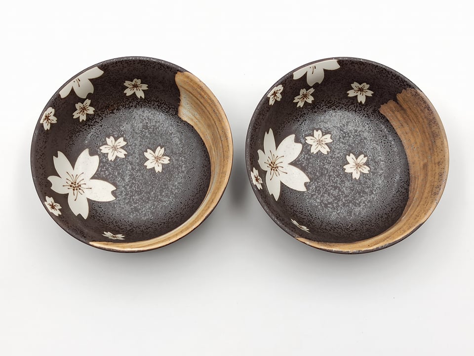 Set of two sakura bowls